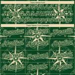 Custom Baseball Jersey with 3D Green City Compass Pattern - Personalized Name and Number Design Personalized Green City Cream