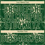 Custom Baseball Jersey with 3D Green City Compass Pattern - Personalized Name and Number Design Personalized Green City Cream