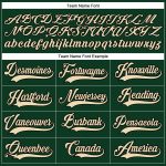 Custom Name and Number Hockey Jersey - Personalized Green Cream-Black Lace Neck Team Jersey Personalized Green City Cream-Black