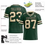 Custom Authentic Football Jersey - Personalized Cream-Black Mesh Green City Team with Name and Number Personalized Green