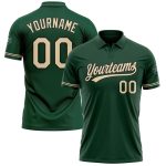 Custom Name and Number Performance Golf Polo Shirt in Green City Cream-Black Personalized Green City Cream-Black Performance