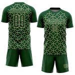 Personalized Soccer Jersey with Geometric Shapes & Custom Name/Number - Green City Cream Design Personalized Green City Cream