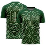 Personalized Soccer Jersey with Geometric Shapes & Custom Name/Number - Green City Cream Design Personalized Green City Cream