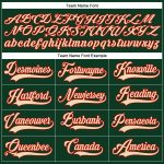 Custom Name and Number Personalized Green City Cream-Red Hockey Lace Neck Jersey Personalized Green City Cream-Red Hockey