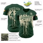 Custom Name and Number Baseball Jersey - Personalized Green Cream 3D Dripping Splatter Art Design Personalized Green Cream