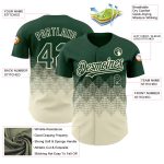 Custom Name and Number Baseball Jersey - Personalized Gradient Green Cream 3D Pattern Design with Square Shapes Personalized