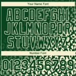 Custom Leopard Print Baseball Jersey with Personalized Name and Number - Green Cream 3D Pattern Design Personalized Green