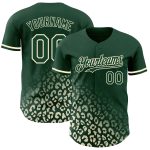 Custom Leopard Print Baseball Jersey with Personalized Name and Number - Green Cream 3D Pattern Design Personalized Green