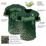 Custom Leopard Print Baseball Jersey with Personalized Name and Number - Green Cream 3D Pattern Design Personalized Green