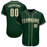 Custom Name and Number Authentic Baseball Jersey - Personalized Green Cream Team Jersey Personalized Green Cream Authentic