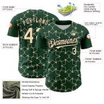 Custom Name & Number Baseball Jersey - Personalized Green Cream-Black 3D Star Lines Design Personalized Green Cream-Black