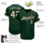 Custom Green Cream Black Authentic Baseball Jersey for Men and Women Personalized Green Cream-Black Authentic Baseball Jersey