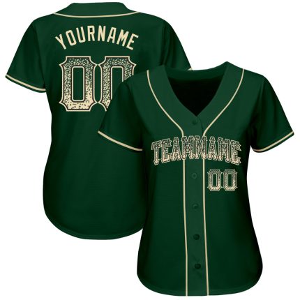 Custom Name & Number Baseball Jersey - Personalized Green Cream-Black Drift Fashion Design Personalized Green Cream-Black