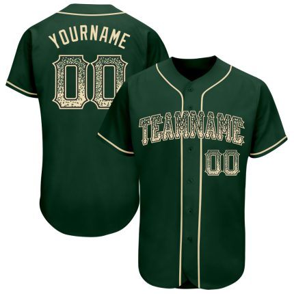Custom Name & Number Baseball Jersey - Personalized Green Cream-Black Drift Fashion Design Personalized Green Cream-Black