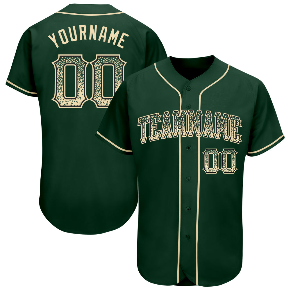 Custom Name & Number Baseball Jersey - Personalized Green Cream-Black Drift Fashion Design Personalized Green Cream-Black