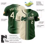 Custom Gradient Baseball Jersey with Personalized Name and Number - Green Cream-Black Team Gear Personalized Green Cream-Black