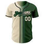 Custom Gradient Baseball Jersey with Personalized Name and Number - Green Cream-Black Team Gear Personalized Green Cream-Black