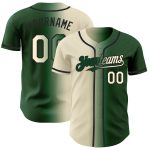 Custom Gradient Baseball Jersey with Personalized Name and Number - Green Cream-Black Team Gear Personalized Green Cream-Black