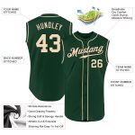 Custom Green and Black Sleeveless Baseball Jersey with Personalized Name and Number - Authentic Team Apparel Personalized