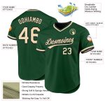 Customizable Green Cream-Black Authentic Baseball Jersey with Personalized Name and Number - Team Apparel Personalized Green