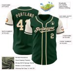 Custom Two Tone Baseball Jersey - Personalized Green Cream-Black with Name and Number Personalized Green Cream-Black Authentic