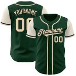 Custom Two Tone Baseball Jersey - Personalized Green Cream-Black with Name and Number Personalized Green Cream-Black Authentic