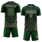 Custom Name & Number Soccer Jersey - Personalized Green Cream-Black Gradient Geometric Lines Uniform Personalized Green Cream-Black