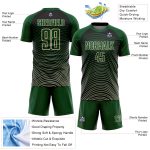 Custom Name & Number Soccer Jersey - Personalized Green Cream-Black Gradient Geometric Lines Uniform Personalized Green Cream-Black