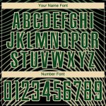 Custom Name & Number Soccer Jersey - Personalized Green Cream-Black Gradient Geometric Lines Uniform Personalized Green Cream-Black