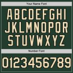 Custom Baseball Jersey with Personalized Name & Number - Green Cream-Black Line Authentic Design Personalized Green Cream-Black