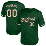Customizable Authentic Throwback Baseball Jersey - Green Cream-Black Mesh with Personalized Name and Number Personalized