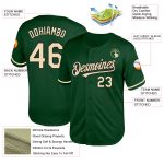 Customizable Authentic Throwback Baseball Jersey - Green Cream-Black Mesh with Personalized Name and Number Personalized