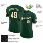 Custom Name and Number Green Cream-Black Performance T-Shirt for Team Personalized Green Cream-Black Performance T-Shirt