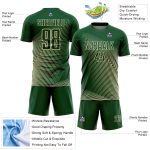Personalized Soccer Jersey - Green Cream Lines Sublimation Uniform Personalized Green Cream Lines Sublimation Soccer Uniform