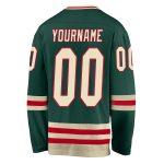 Custom Name Number Green Cream-Red Hockey Jersey Personalized Team Gear Personalized Green Cream-Red Hockey Jersey Team Custom