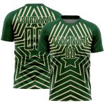 Custom Name and Number Personalized Soccer Uniform Jersey Green Cream Stars Sublimation Personalized Green Cream Stars Sublimation