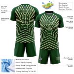 Custom Name and Number Personalized Soccer Uniform Jersey Green Cream Stars Sublimation Personalized Green Cream Stars Sublimation
