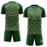 Custom Name and Number Personalized Soccer Uniform Jersey Green Cream Stars Sublimation Personalized Green Cream Stars Sublimation