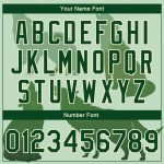 Custom Name and Number Personalized Green Cream Wolf 3D Varsity Letterman Bomber Jacket Personalized Green Cream Wolf 3D