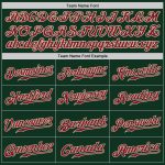 Custom Name and Number Authentic Baseball Jersey - Personalized Green Crimson-City Cream Team Apparel Personalized Green