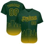 Personalized Oakland City Edition Green Gold 3D Authentic Baseball Jersey - Custom Name and Number Personalized Green Gold
