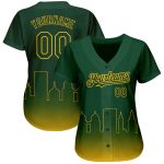 Personalized Oakland City Edition Green Gold 3D Authentic Baseball Jersey - Custom Name and Number Personalized Green Gold
