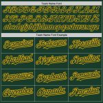 Custom Baseball Jersey with Personalized Green Gold 3D Pattern Abstract Grunge Art - Team Name and Number Personalized Green