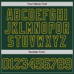 Custom Name and Number Authentic Baseball Jersey with Personalized Green Gold 3D Curve Lines Design Personalized Green Gold