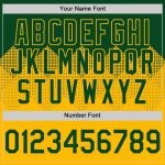 Custom Name & Number Personalized Green Gold 3D Gradient Baseball Jersey with Square Shapes Design Personalized Green Gold