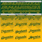 Custom Name & Number Personalized Green Gold 3D Gradient Baseball Jersey with Square Shapes Design Personalized Green Gold