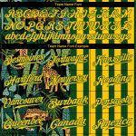 Custom Name and Number Personalized Baseball Jersey with Green Gold-Black 3D Leopard Pattern and Tropical Palm Leaves Design