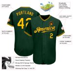 Custom Name and Number Personalized Green Gold-Black Baseball Jersey - Authentic Team Jersey Personalized Green Gold-Black