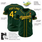 Personalized Green Gold Black Authentic Baseball Jersey for Men and Women Personalized Green Gold-Black Authentic Baseball