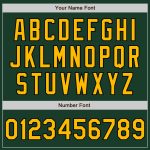 Personalized Green Gold Black Bomber Varsity Jacket Full-Snap Two Tone Letterman Personalized Green Gold-Black Bomber Full-Snap